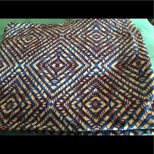 LulaRoe TC leggings- White/Blue/Dark Red geometric